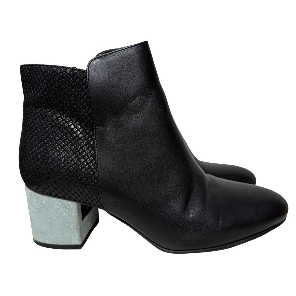My Choupi Chouz  Villiers Black Snake Ankle Boots/interchangeable Heels